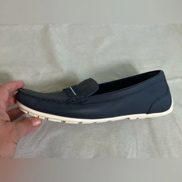 Clarks Dameo Vine Navy Blue Leather Penny Loafer Women Size 9M - Picture 9 of 16